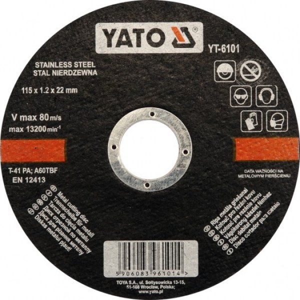 YATO Δίσκος κοπής INOX - 125ΜΜ Χ 1,2ΜΜ Χ 22ΜΜ (25 τεμάχια)