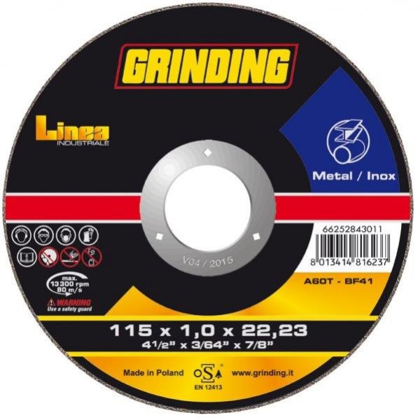 GRINDING Δίσκος κοπής σιδήρου LINEA - 115ΜΜ Χ 2,5ΜΜ Χ 22ΜΜ (25 τεμάχια) | Ηλεκτρικά Εργαλεία - Γωνιακοί Τροχοί | karaiskostools.gr