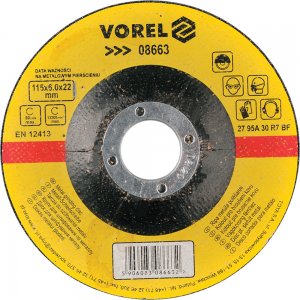 VOREL Δίσκος λείανσης σιδήρου - 115.0MM - Διάμετρος
