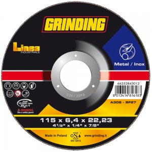 GRINDING Δίσκος λείανσης σιδήρου - ΙΝΟΧ LINEA - 115ΜΜ Χ 6,4ΜΜ Χ 22ΜΜ (25 τεμάχια) | Ηλεκτρικά Εργαλεία - Γωνιακοί Τροχοί | karaiskostools.gr