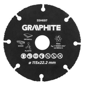 GRAPHITE Δίσκος καρβιδίου Multi Material 115mm 55H697