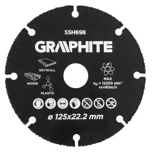 GRAPHITE Δίσκος καρβιδίου Multi Material 125mm 55H698