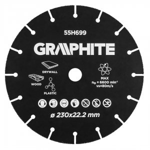 GRAPHITE Δίσκος καρβιδίου Multi Material 230mm 55H699