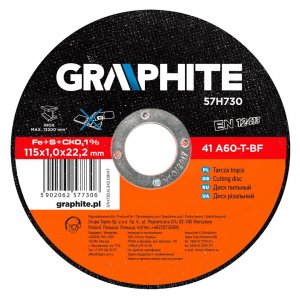 GRAPHITE Δίσκος Κοπής INOX 115x1.0x22mm