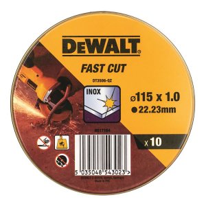 DEWALT Δίσκος κοπής INOX 115x1.0mm 10τμχ DT3506 | Ηλεκτρικά Εργαλεία - Γωνιακοί Τροχοί | karaiskostools.gr