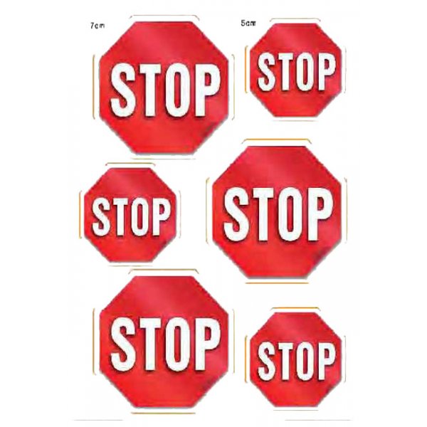 Αυτοκόλλητη καρτέλα πληροφόρησης «STOP» 6 τεμ Πινακίδες Σήμανσης & Πληροφόρησης