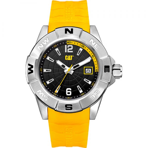 Ρολόι ανδρικό NORTH Black/Yellow - Yellow silicone AF.141.27.137 CAT® WATCHES