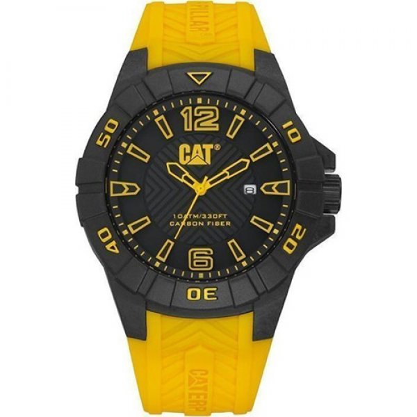 Ρολόι ανδρικό KARBON Black/Yellow - Black silicone K1.121.27.137 CAT® WATCHES