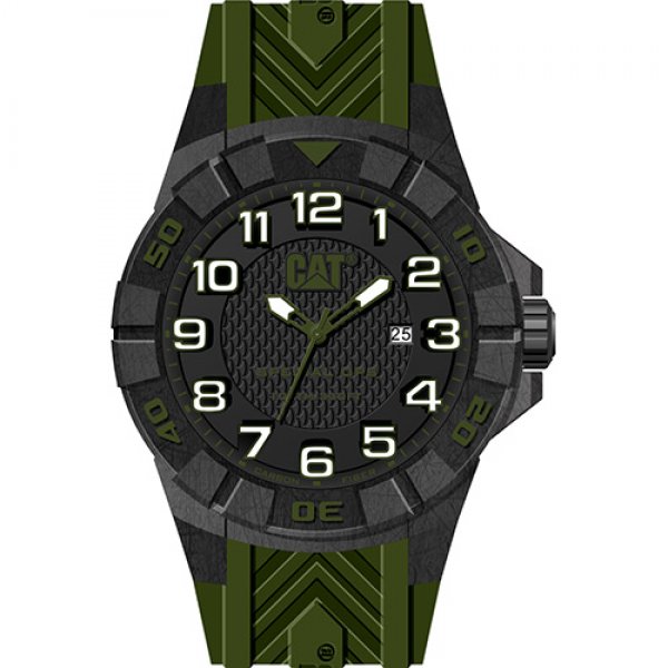 Ρολόι ανδρικό SPECIAL OPS Black/Green Carbon case - Green silicone K2.121.23.113 CAT® WATCHES
