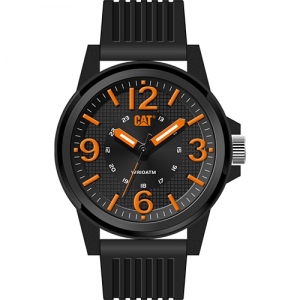 Ρολόι ανδρικό GROOVY Black/Orange - Black silicone LF.111.21.134 CAT® WATCHES