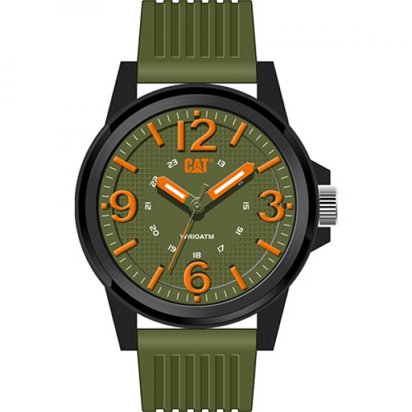 Ρολόι ανδρικό GROOVY Military Green/Orange - Green silicone LF.111.23.334 CAT® WATCHES