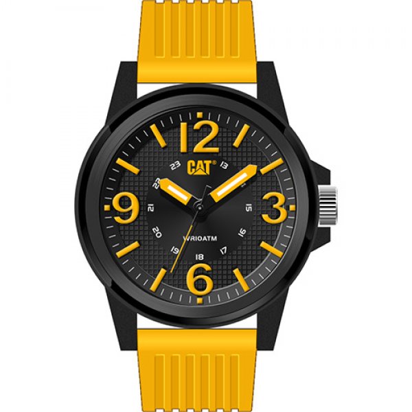 Ρολόι ανδρικό GROOVY Black/Yellow - Yellow silicone LF.111.27.137 CAT® WATCHES