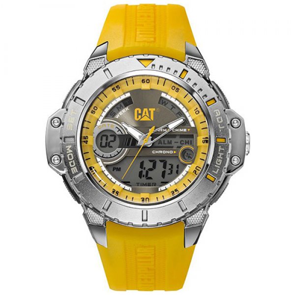 Ρολόι ανδρικό ANADIGIT Grey/Yellow - Yellow rubber MA.155.27.137 CAT® WATCHES