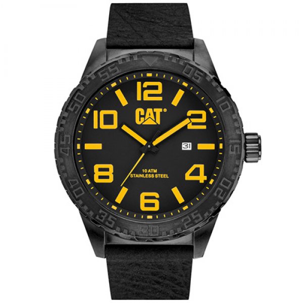 Ρολόι ανδρικό CAMDEN XL Black - Black Leather NH.161.34.137 CAT® WATCHES