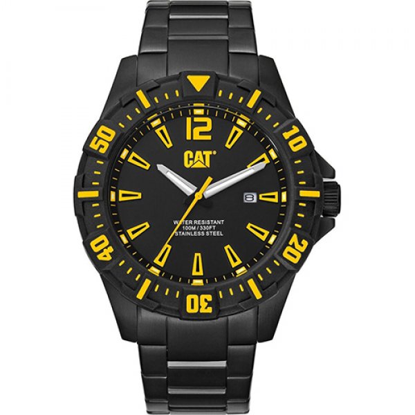 Ρολόι ανδρικό STEER Black/Yellow - Stainless steel IP black PX.161.12.137 CAT® WATCHES