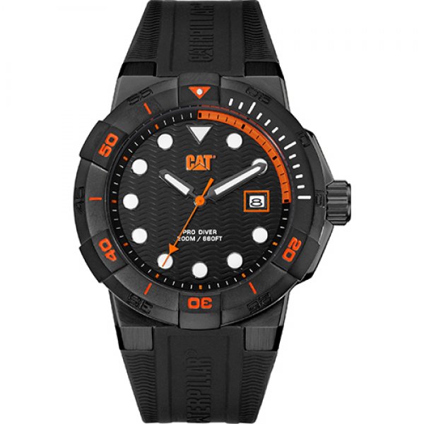 Ρολόι ανδρικό SHOCKDIVER Black/Orange - Black silicone SI.161.21.124 CAT® WATCHES | Ρολόγια Cat® Watches | karaiskostools.gr