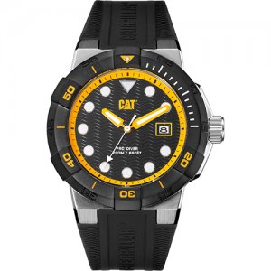 Ρολόι ανδρικό SHOCKDIVER Black/Yellow - Black silicone SI.141.21.127 CAT® WATCHES | Ρολόγια Cat® Watches | karaiskostools.gr