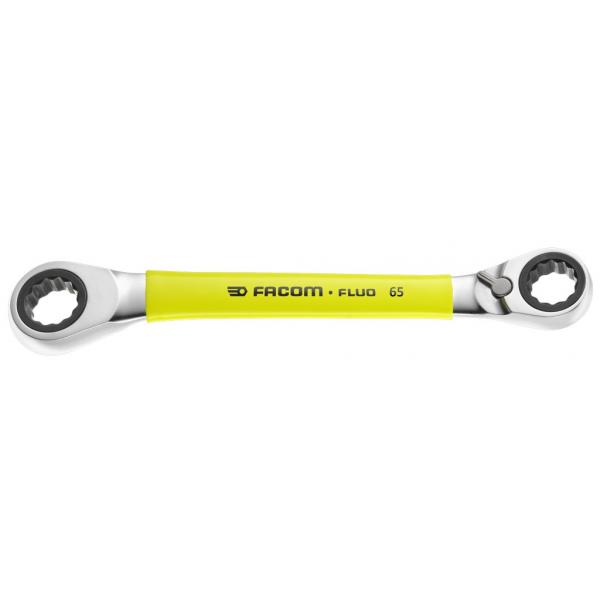 FACOM 65.10X11F RATCHETING WRENCH 15D 10X11 MM FLUO