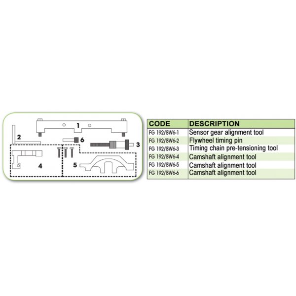 Ανταλλακτικό εργαλείο κασετίνας χρονισμού (FG 192/BW6) - FG 192/BW6-1 FASANO Tools
