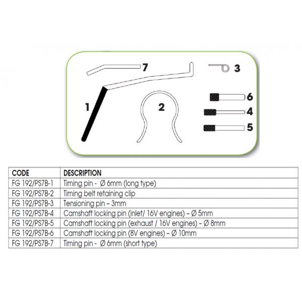 Ανταλλακτικό εργαλείο κασετίνας χρονισμού (FG 192/PS7B) - FG 192/PS7B-1 FASANO Tools