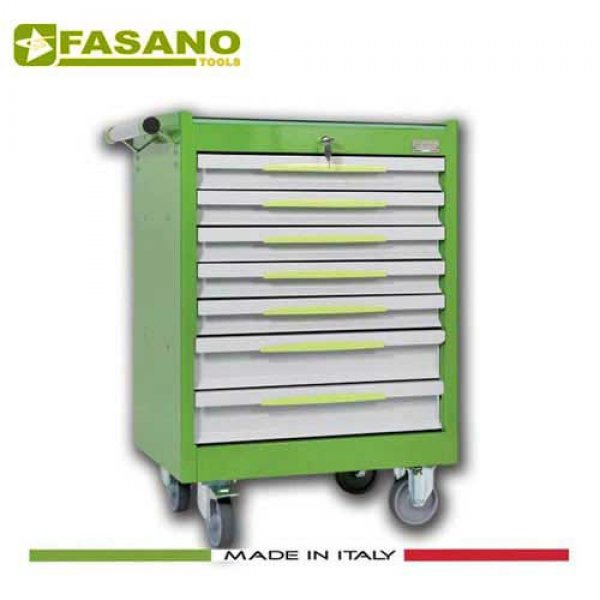 Εργαλειοφόρος 7 συρταριών με αντιολισθητική επιφάνεια πράσινος FG 102V/7G FASANO Tools 