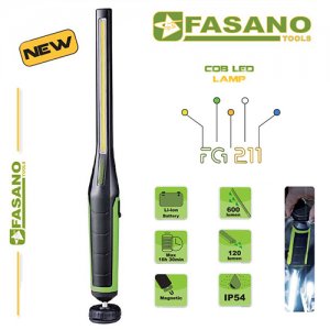 Φακός συνεργείου επαναφορτιζόμενος λεπτός 600 lumens FG 211 FASANO Tools Φωτισμός