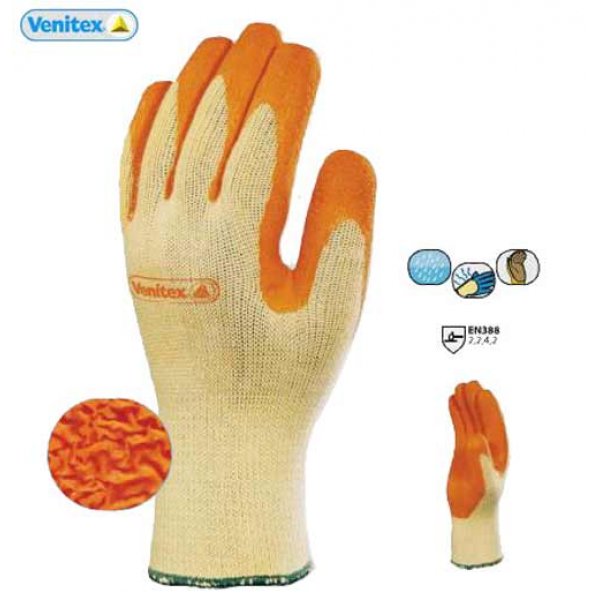Γάντια εργασίας με επίχριση Latex σειράς VE730 VENITEX Ατομική Προστασία