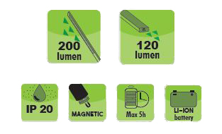 FG 212 FASANO Tools  Φακός συνεργείου επαναφορτιζόμενος 200 lumens 