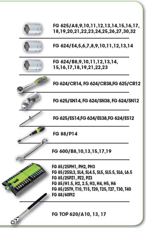 Κασετίνα καρυδάκια 1/4" & 1/2" και εξαρτήματα 102 τεμαχίων FG 625/S102 FASANO Tools