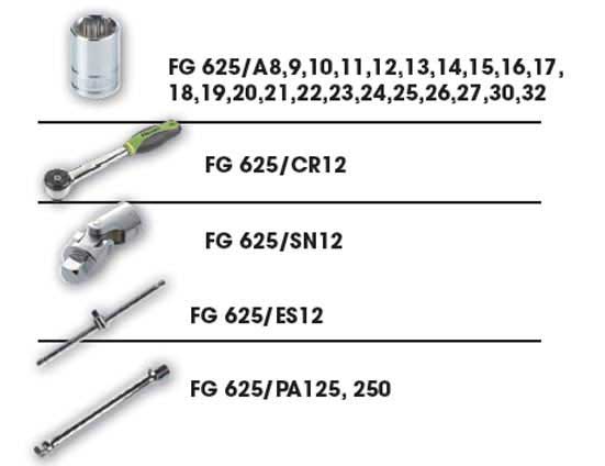Κασετίνα καρυδάκια 3/8" και κλειδιά 80τεμ FG 624B/S80 FASANO Tools